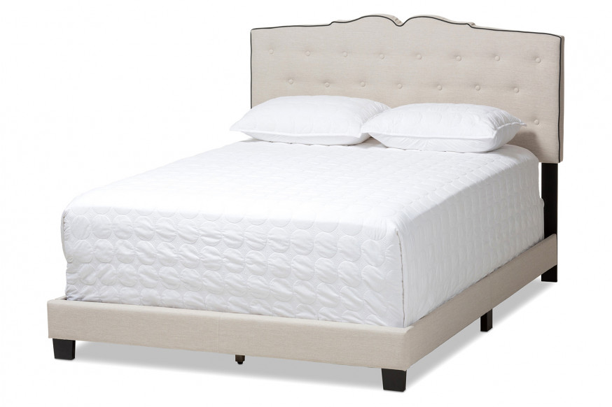 Baxton™ Vivienne Modern King Size Bed - Light Beige