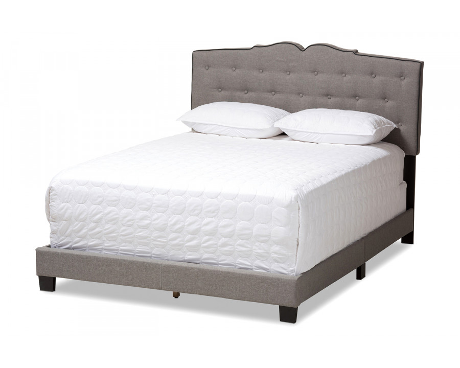 Baxton Vivienne Modern Full Size Bed - Light Gray