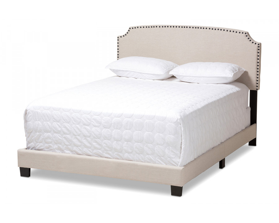 Baxton Odette Modern Full Size Bed - Light Beige