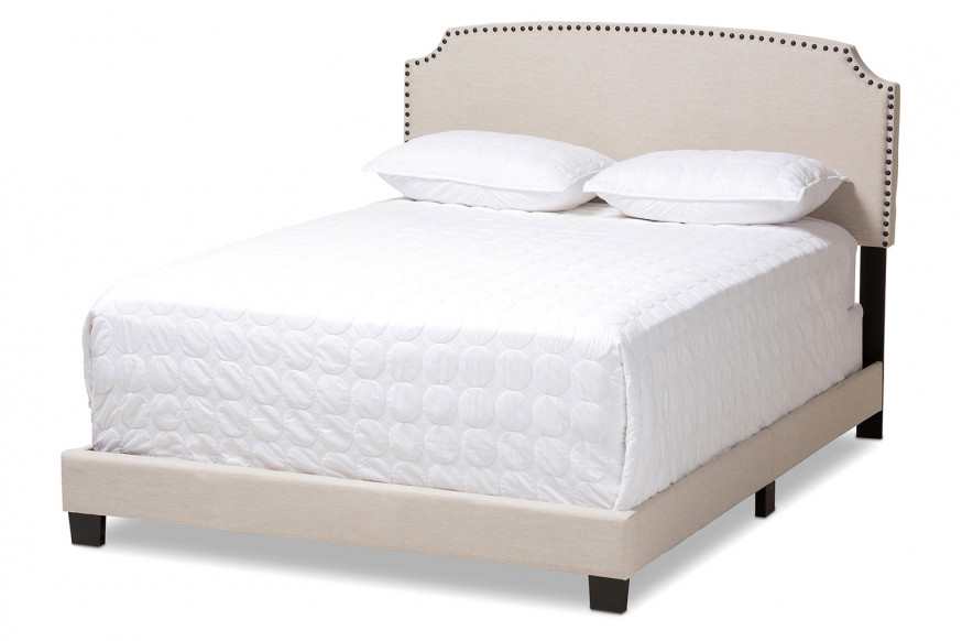 Baxton™ Odette Modern King Size Bed - Light Beige