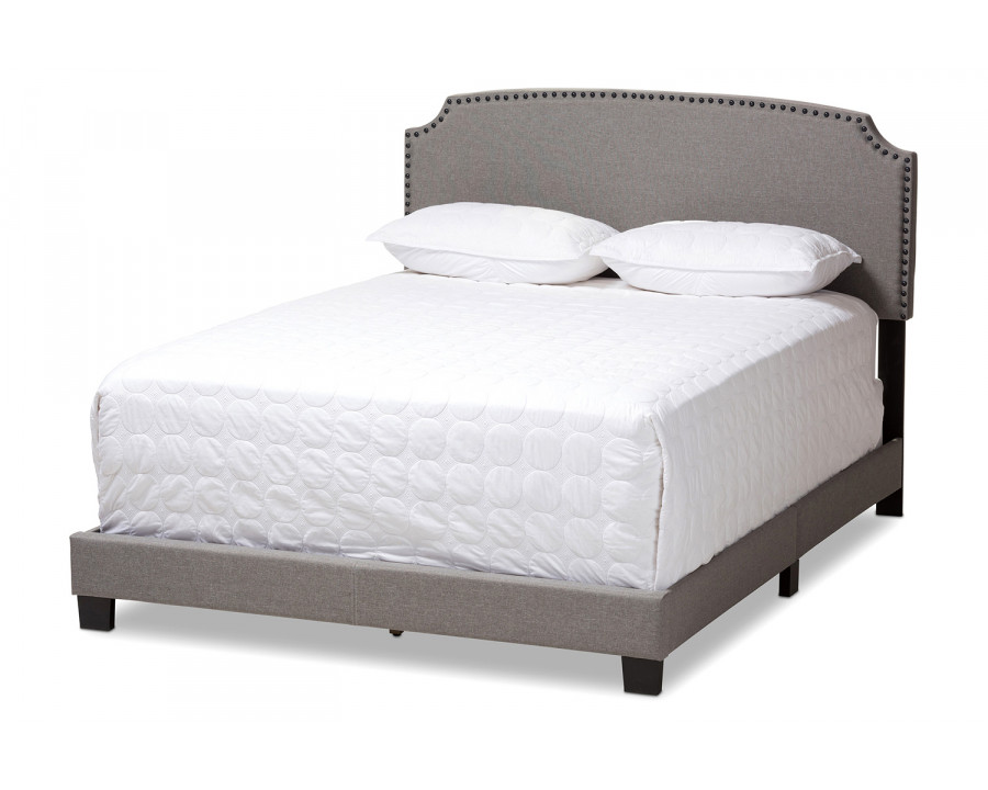 Baxton Odette Modern Full Size Bed - Light Gray