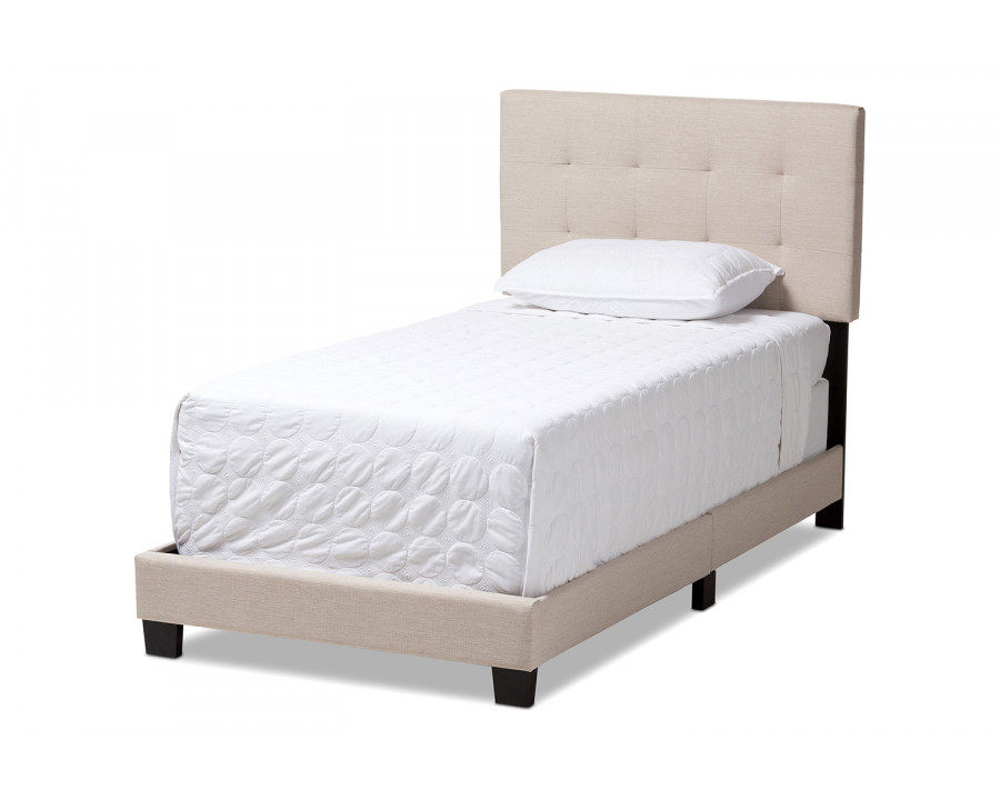 Baxton Brookfield Modern Twin Size Bed - Beige