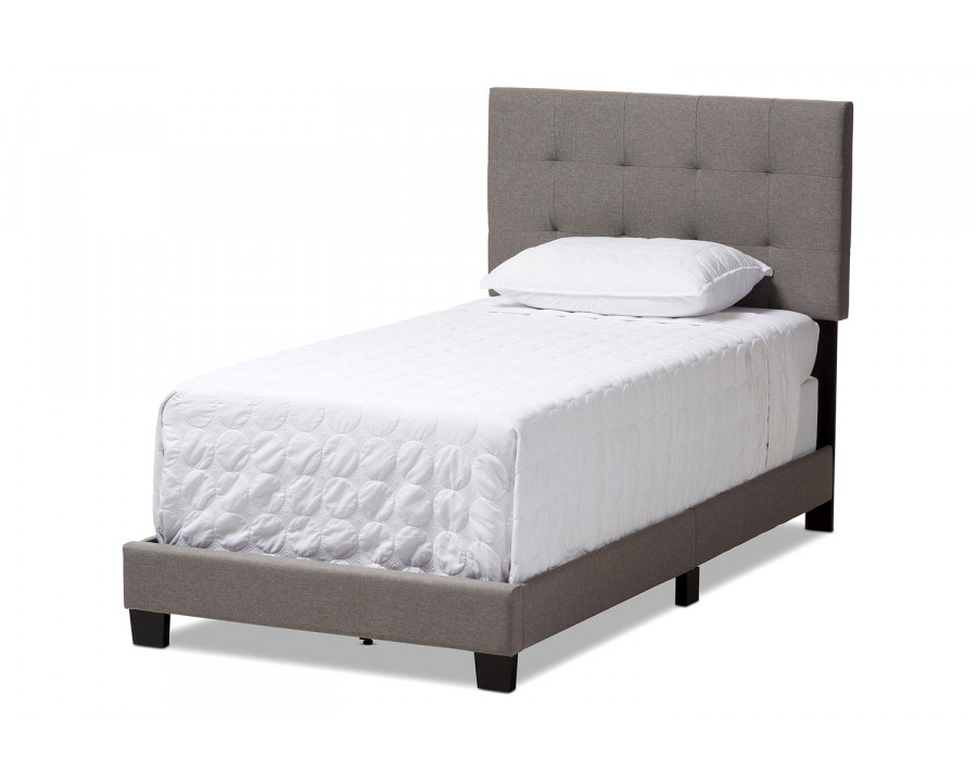 Baxton Brookfield Modern Twin Size Bed - Gray