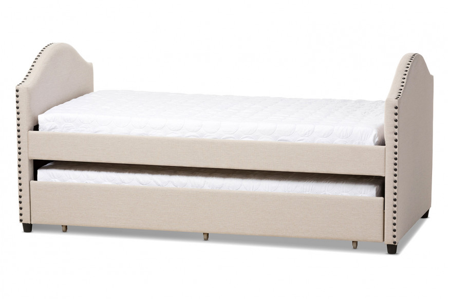 Baxton™ Alessia Modern Daybed with Guest Trundle Bed - Beige