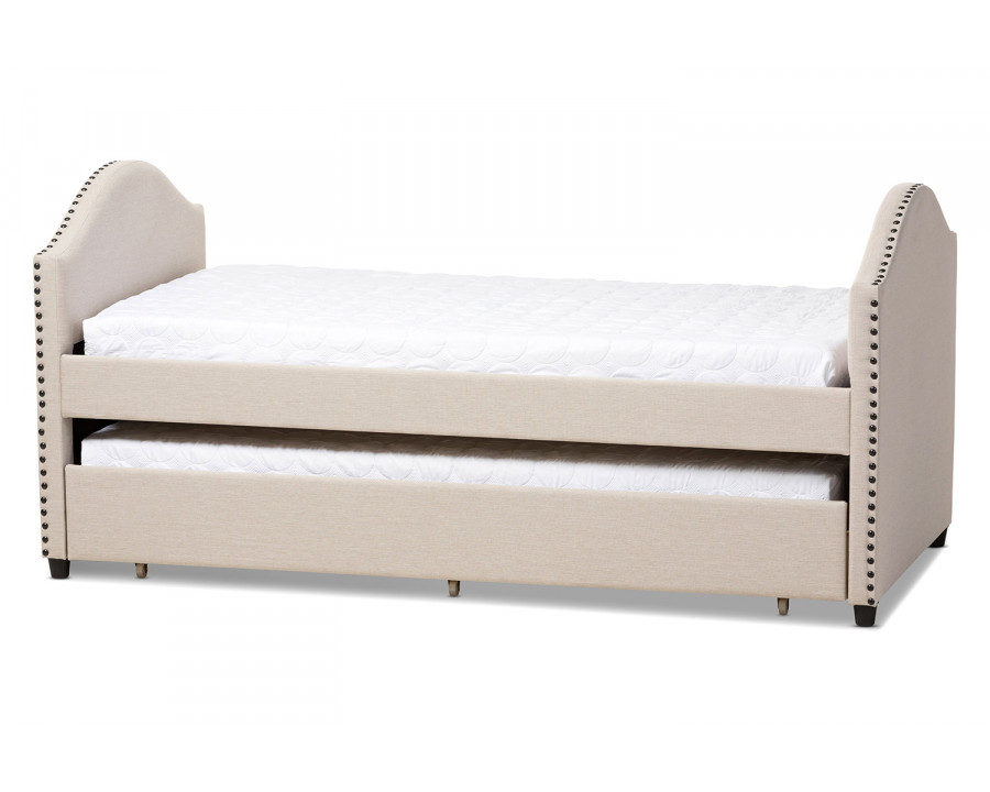 Baxton Alessia Modern Daybed with Guest Trundle Bed - Beige