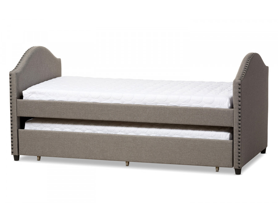 Baxton Alessia Modern Daybed with Guest Trundle Bed - Gray