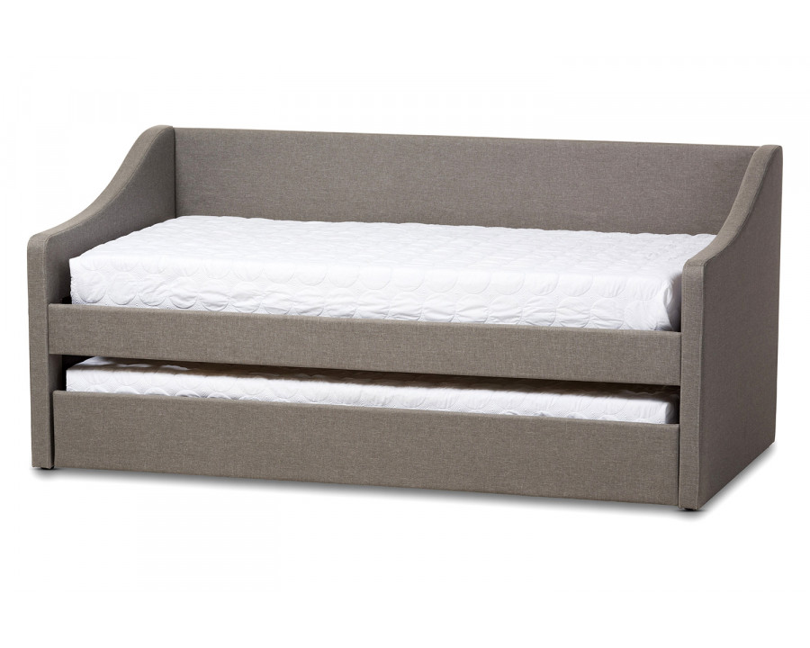 Baxton Barnstorm Modern Daybed with Guest Trundle Bed - Gray