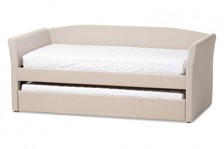 Baxton™ Camino Modern Daybed with Guest Trundle Bed - Beige