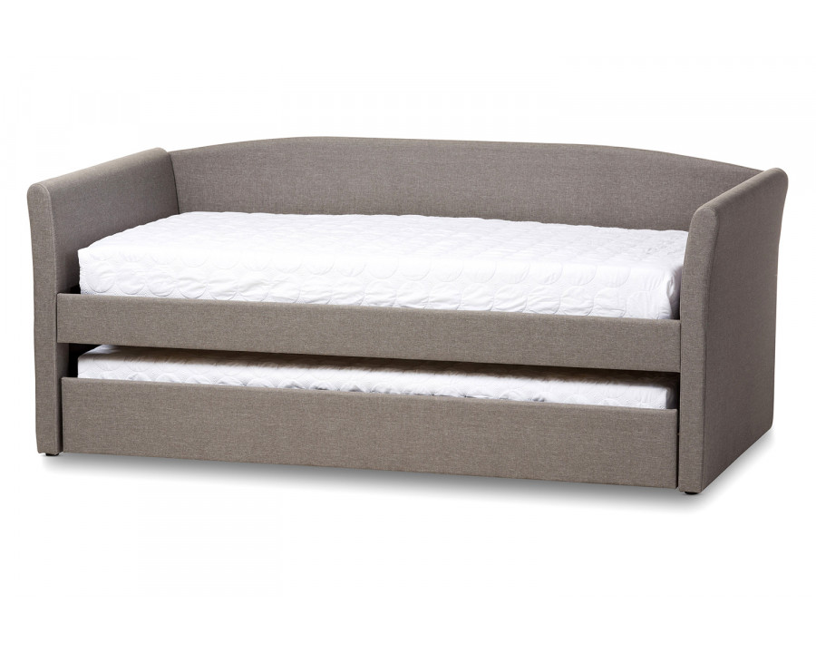 Baxton Camino Modern Daybed with Guest Trundle Bed - Gray