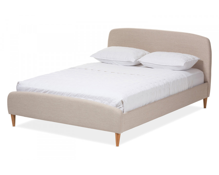 Baxton Mia Mid-Century Platform Bed - King Size