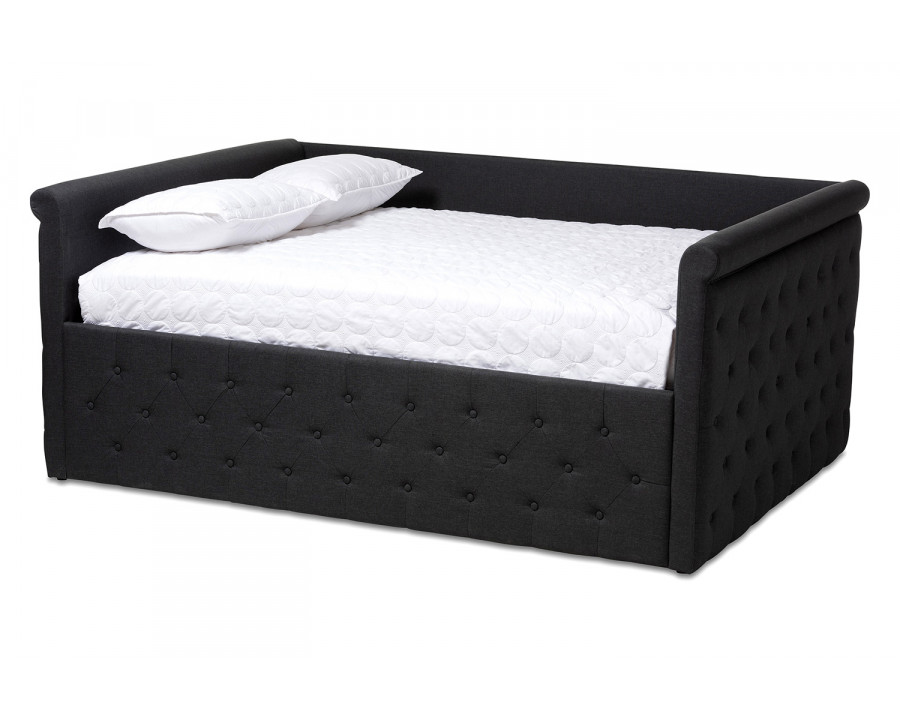 Baxton Amaya Modern Queen Size Daybed - Dark Gray