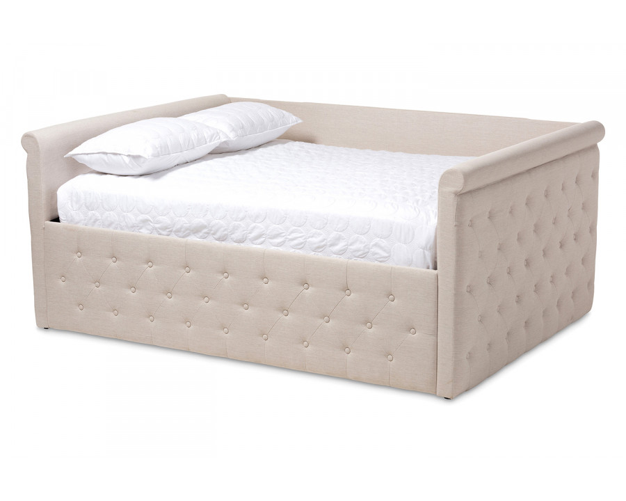 Baxton Amaya Modern Full Size Daybed - Light Beige