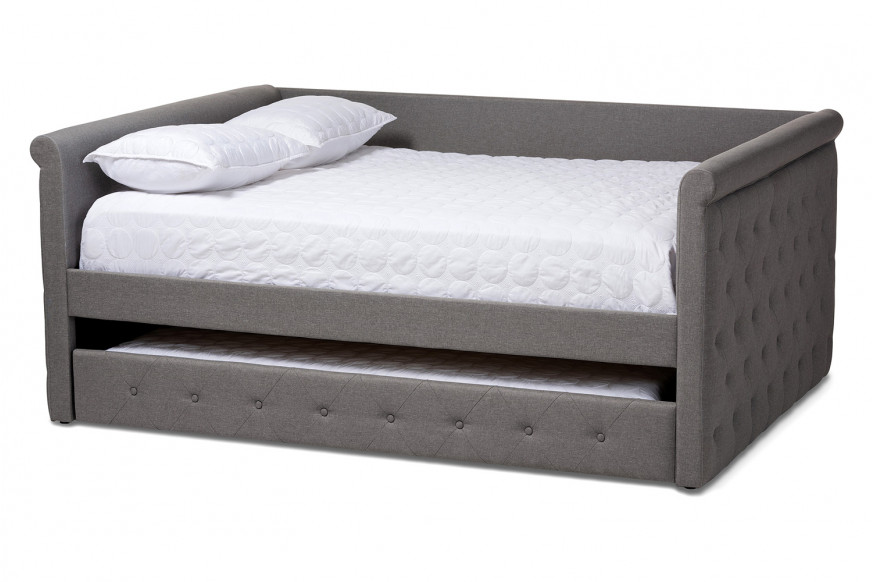 Baxton™ Alena Modern Queen Size Daybed with Trundle - Gray