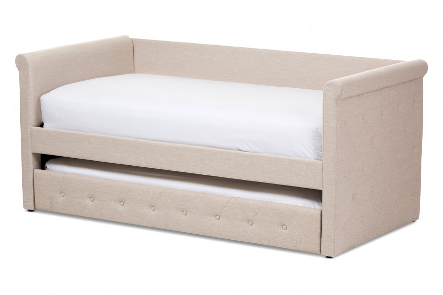 Baxton™ Alena Modern Daybed with Trundle - Light Beige