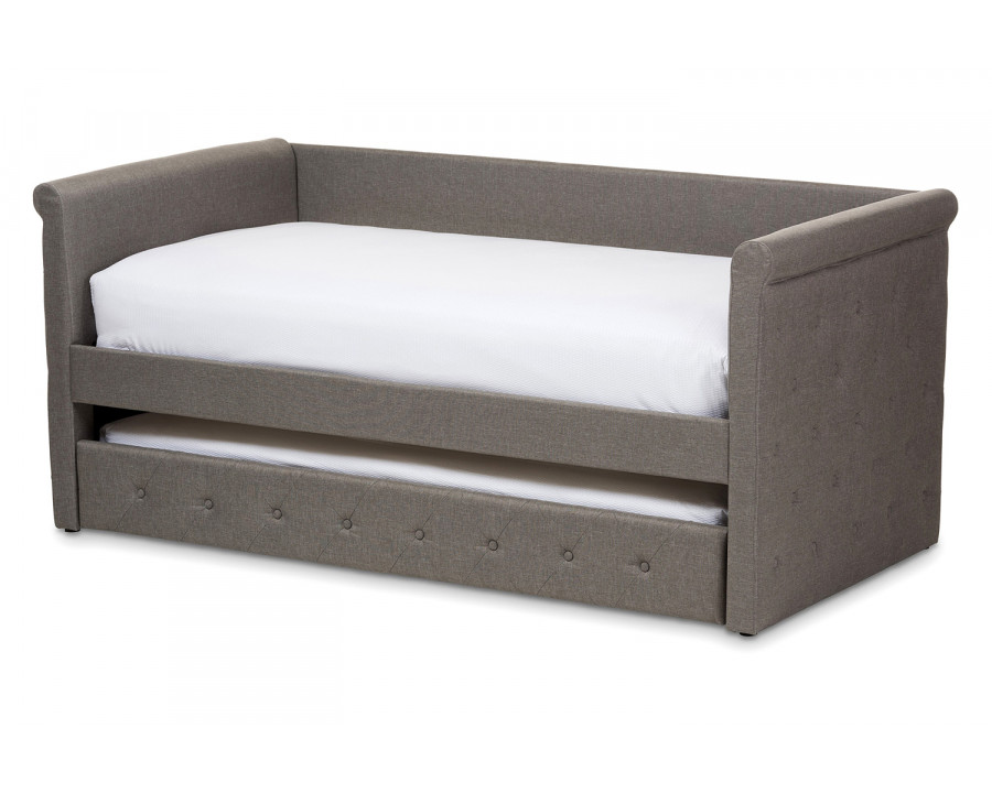 Baxton Alena Modern Daybed with Trundle - Light Gray