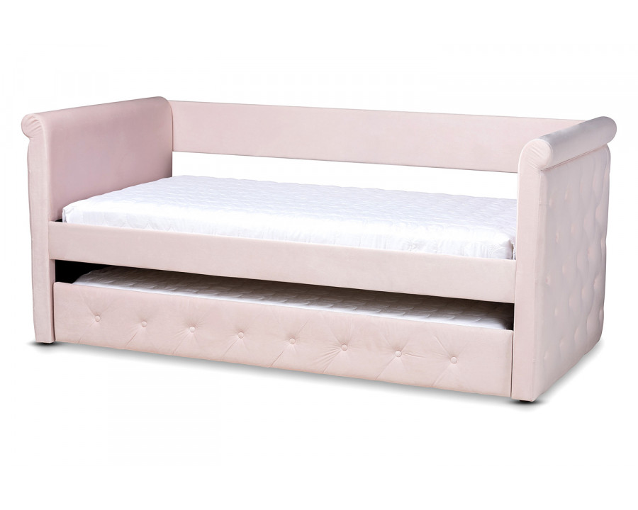 Baxton - Amaya Modern Twin Size Daybed with Trundle