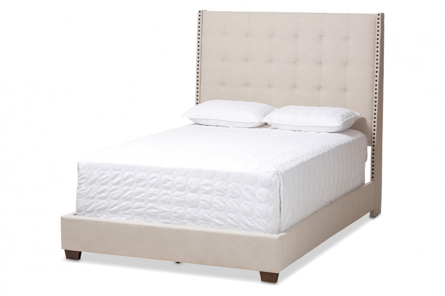 Baxton™ Georgette Modern Queen Size Bed - Light Beige