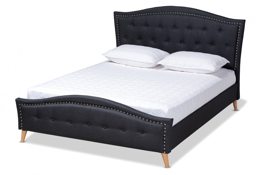 Baxton™ Felisa Modern King Size Platform Bed - Choral Gray