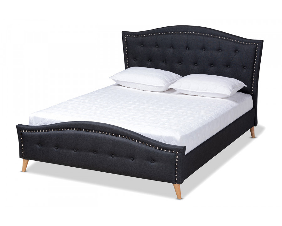 Baxton Felisa Modern King Size Platform Bed - Choral Gray