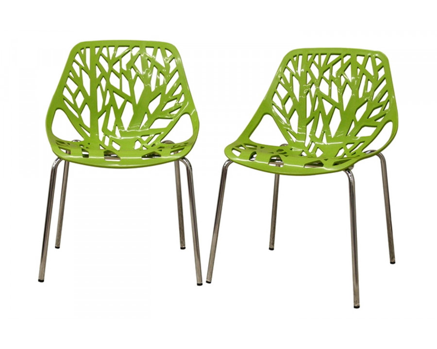 Baxton Birch Sapling Green Plastic Modern Dining Chair