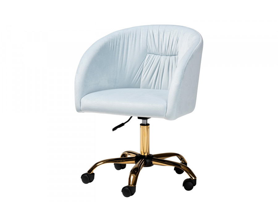 Baxton Ravenna Contemporary Glam Office Chair - Aqua Velvet