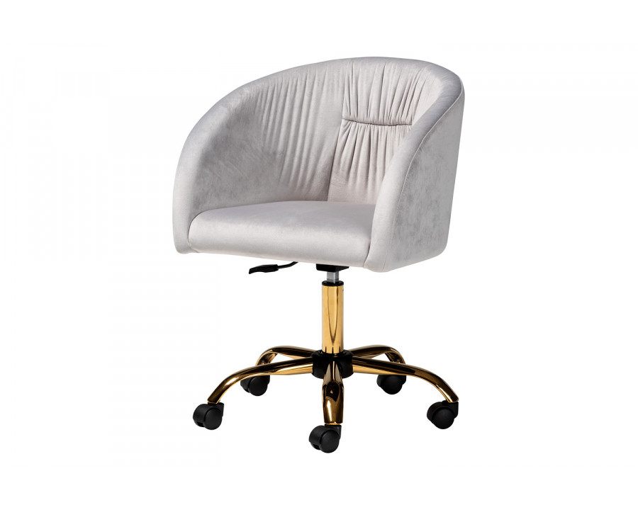 Baxton Ravenna Contemporary Glam Office Chair - Gray Velvet