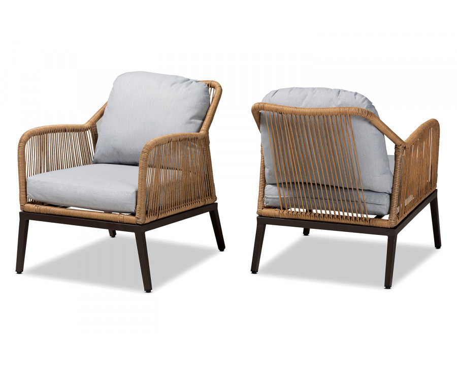 Baxton - Endecott Modern 2-Piece Patio Chair Set