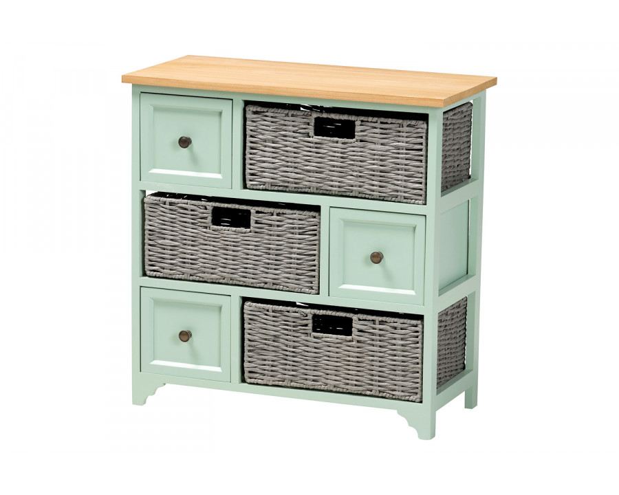 Baxton - Valtina Modern 3-Drawer Storage Unit with Baskets