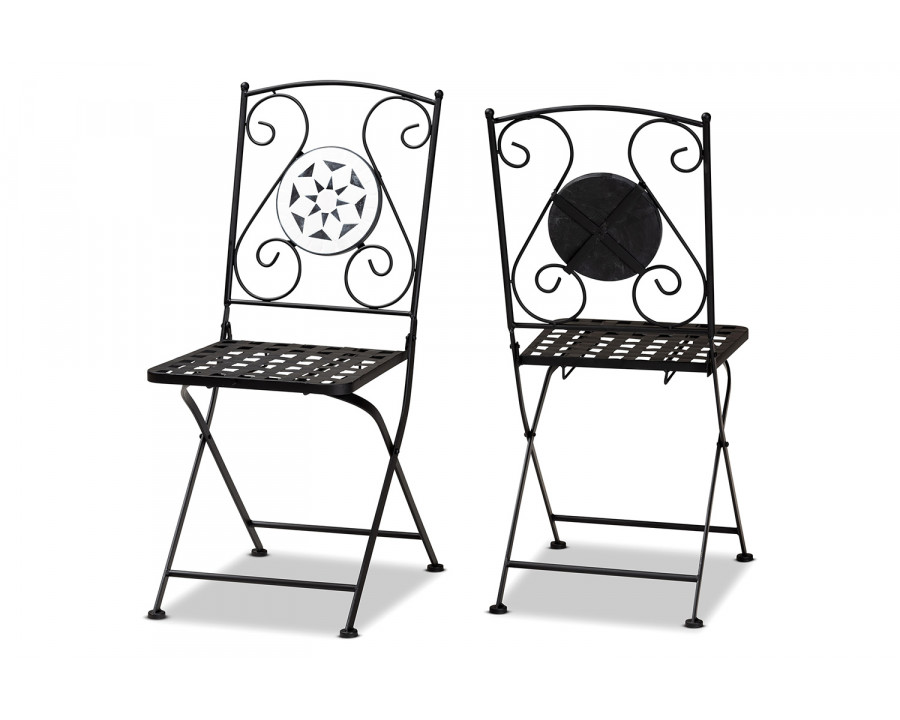 Baxton - Julius Modern 2-Piece Outdoor Dining Chair Set