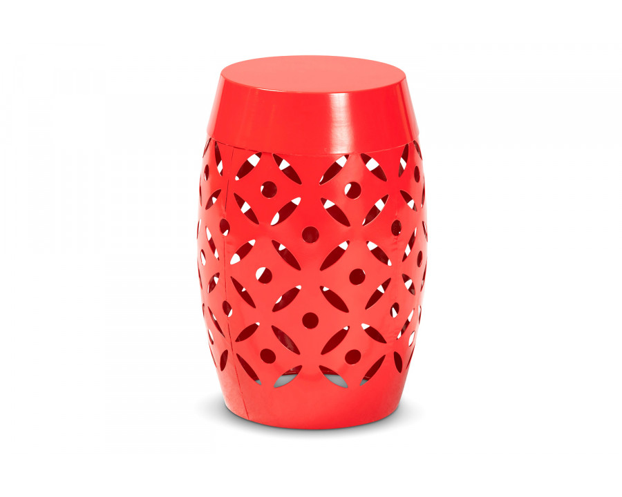 Baxton Hallie Modern Outdoor Side Table - Red