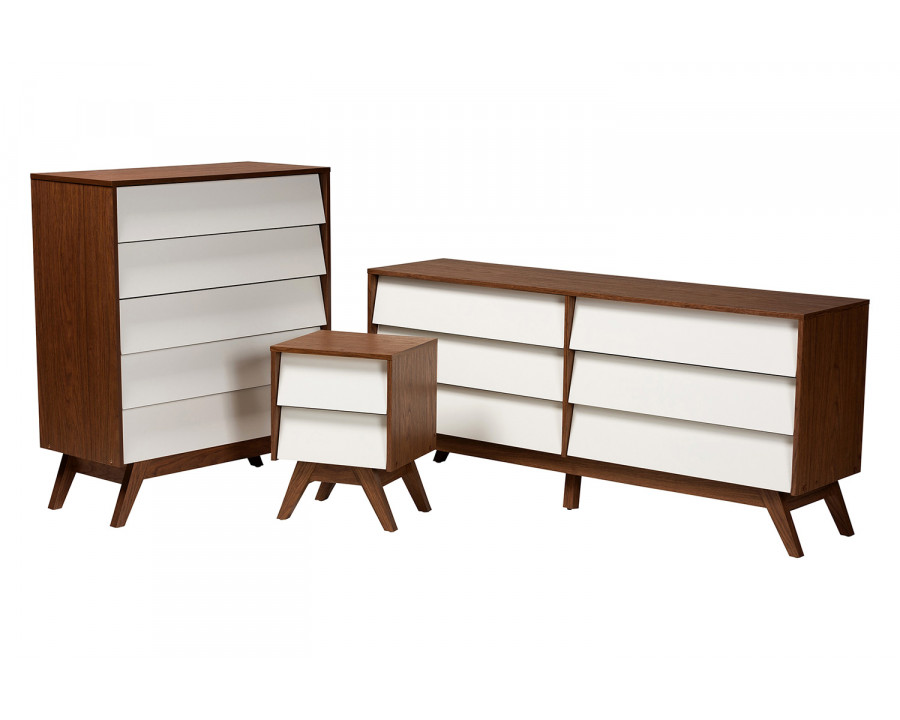 Baxton Hildon Mid-Century Modern 3-Piece Storage Set