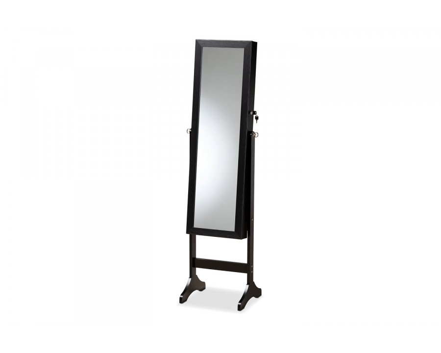 Baxton Ryoko Modern Jewelry Armoire with Mirror - Black