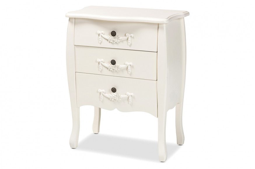 Baxton™ Eliya 3-Drawer Storage Cabinet - White