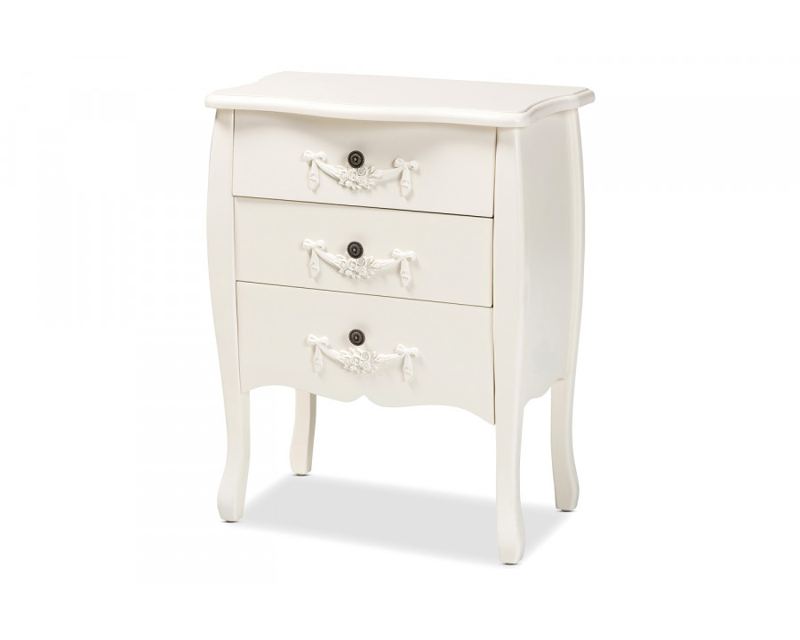 Baxton Eliya 3-Drawer Storage Cabinet - White