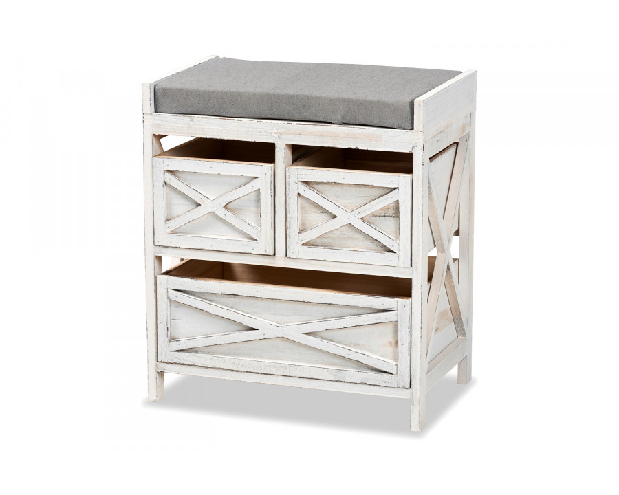 Baxton - Parra Modern 3-Drawer Storage Bench