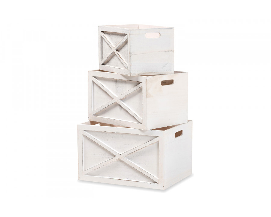 Baxton - Parra Modern 3-Piece Storage Crate Set