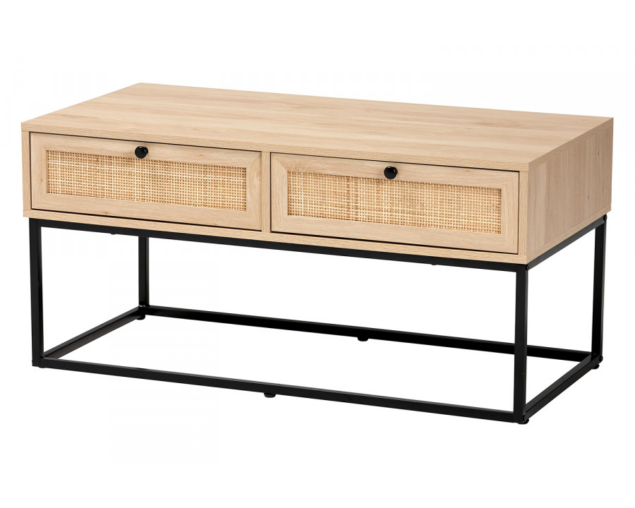 Baxton - Amelia Mid-Century Modern 2-Drawer Coffee Table