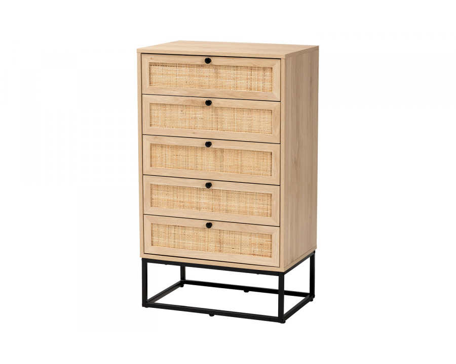 Baxton Amelia Mid-Century Modern 5-Drawer Storage Cabinet