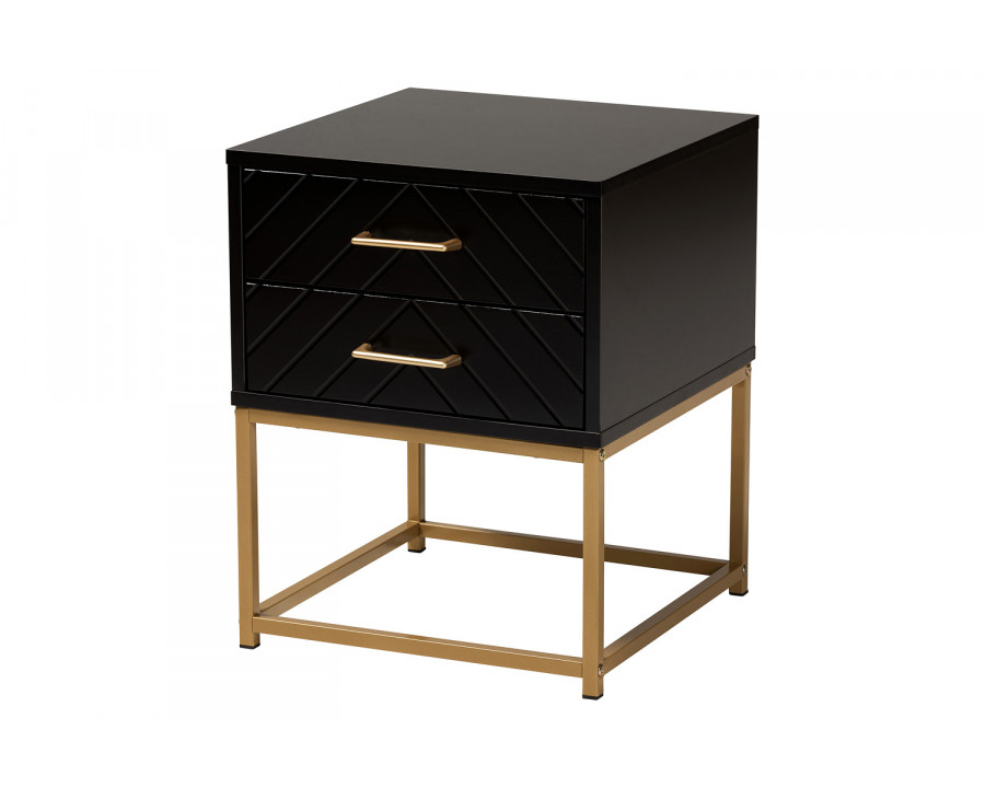 Baxton Inaya Contemporary Glam 2-Drawer End Table