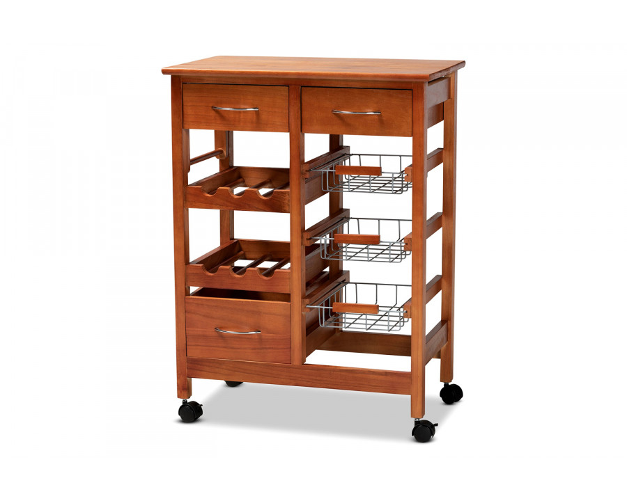 Baxton - Crayton Modern Mobile Kitchen Storage Cart