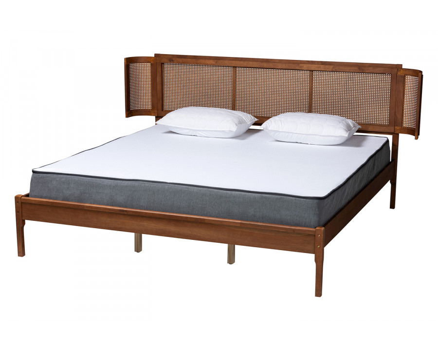 Baxton Eridian Mid-Century Modern Platform Bed - King Size