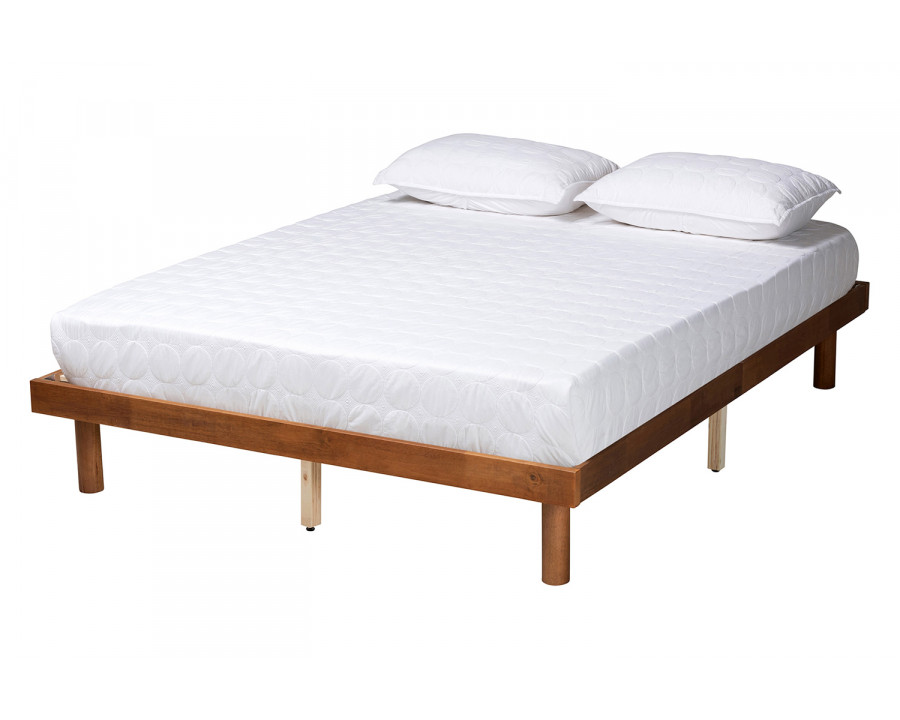 Baxton Winston Mid-Century Modern King Size Platform Bed frame