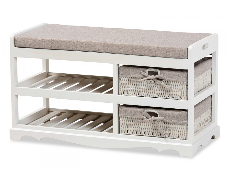 Baxton - Dalair Modern Storage Bench with Baskets