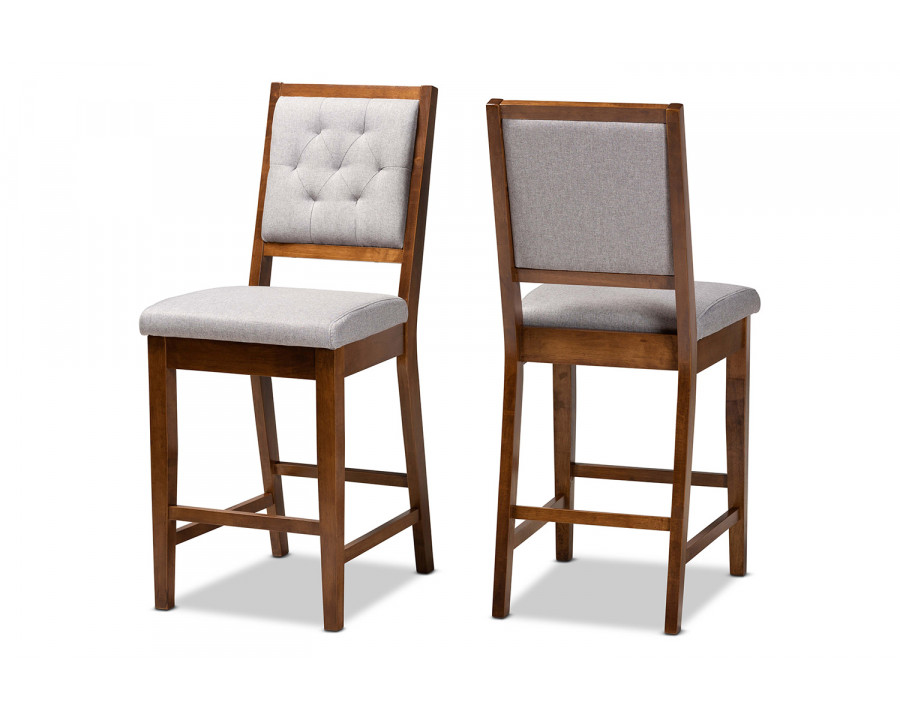 Baxton Gideon Modern 2-Piece Counter Stool Set - Gray