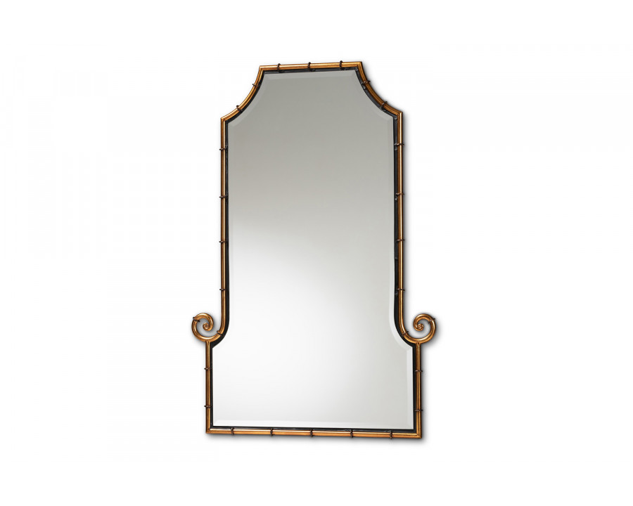 Baxton - Layan Bamboo Inspired Accent Wall Mirror