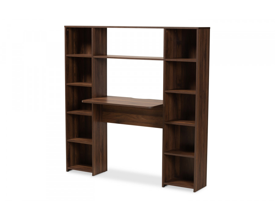 Baxton - Ezra Modern Storage Computer Desk with Shelves