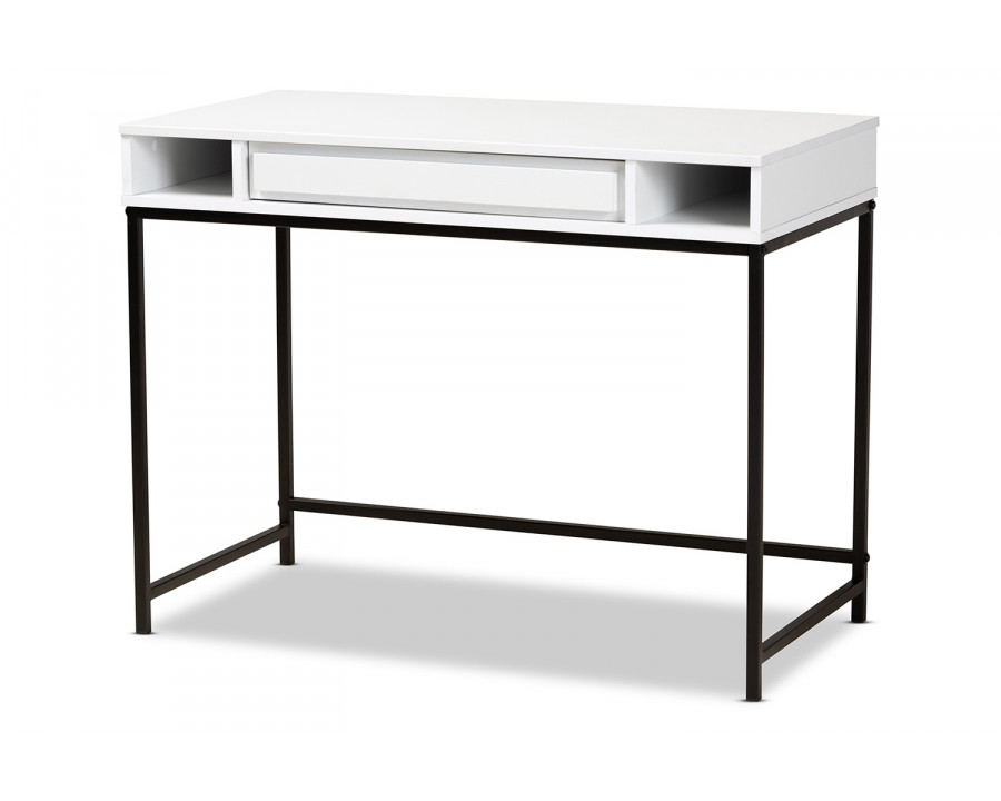 Baxton Cargan Modern 1-Drawer Desk - White