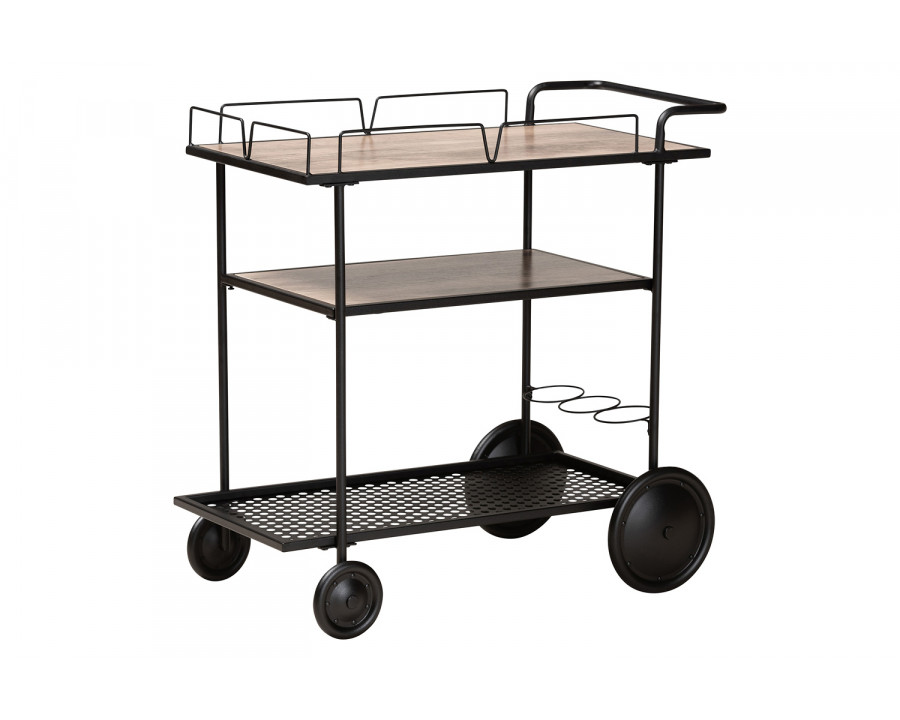 Baxton - Huntley Modern Mobile Wine Cart