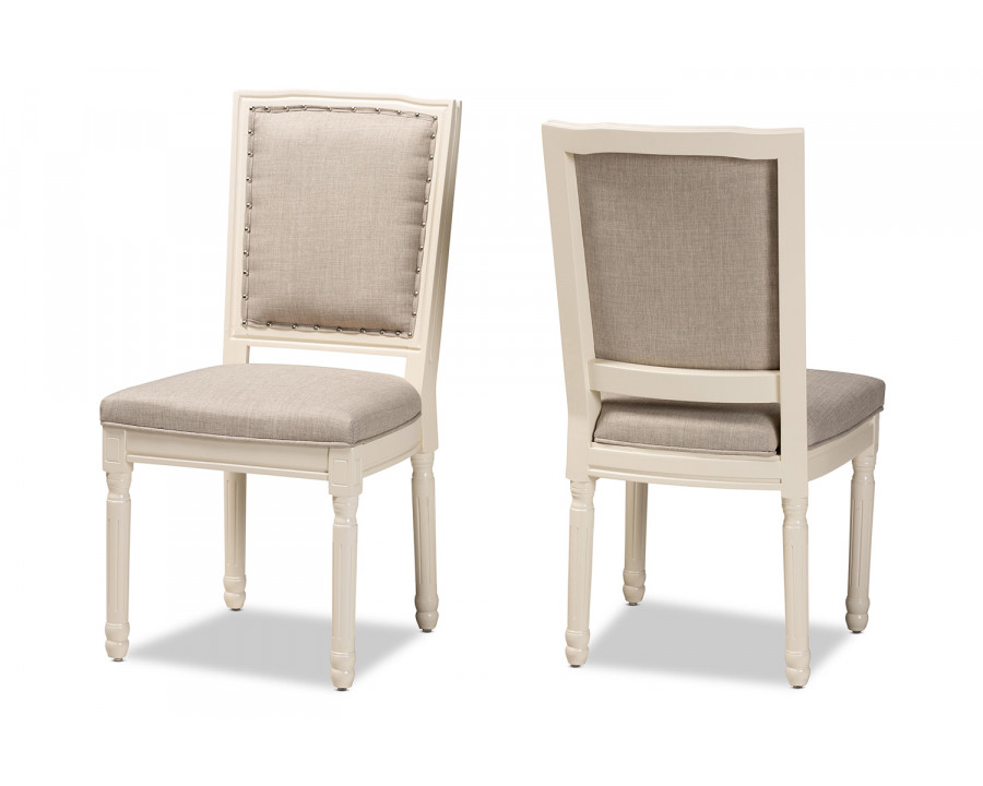 Baxton Louane 2-Piece Dining Chair Set - Gray