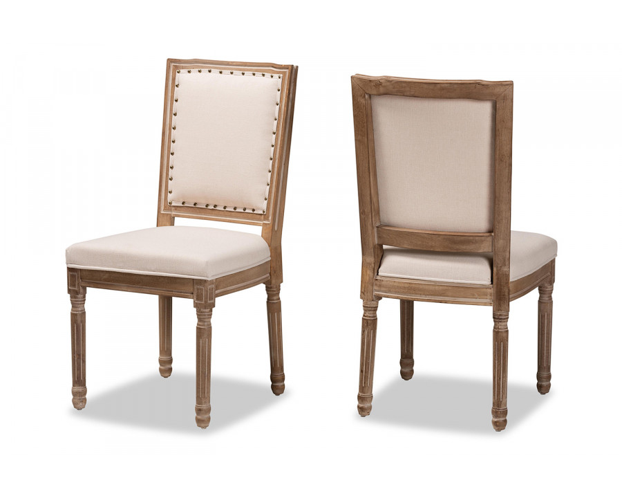 Baxton Louane 2-Piece Dining Chair Set - Beige